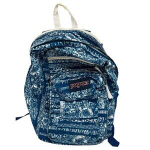 Jansport Superbreak School Backpack Unisex Bag Midnight Sky Floral Stripe Blue